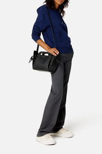 Petit sac à bandoulière Accordéon en cuir - Black
