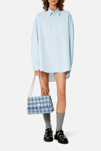 Sac à bandoulière Voulez-Vous à motif vichy - Bleached Blue