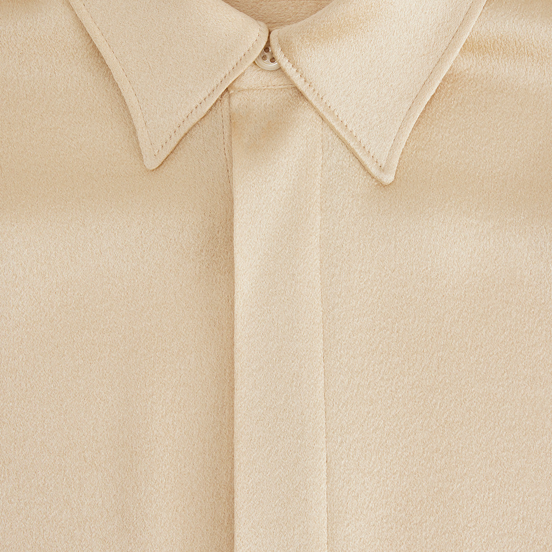 Chemise boutonnée en soie mélangée - Vanilla