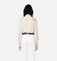 Chemise boutonnée en soie mélangée - Vanilla