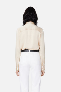 Chemise boutonnée en soie mélangée - Vanilla