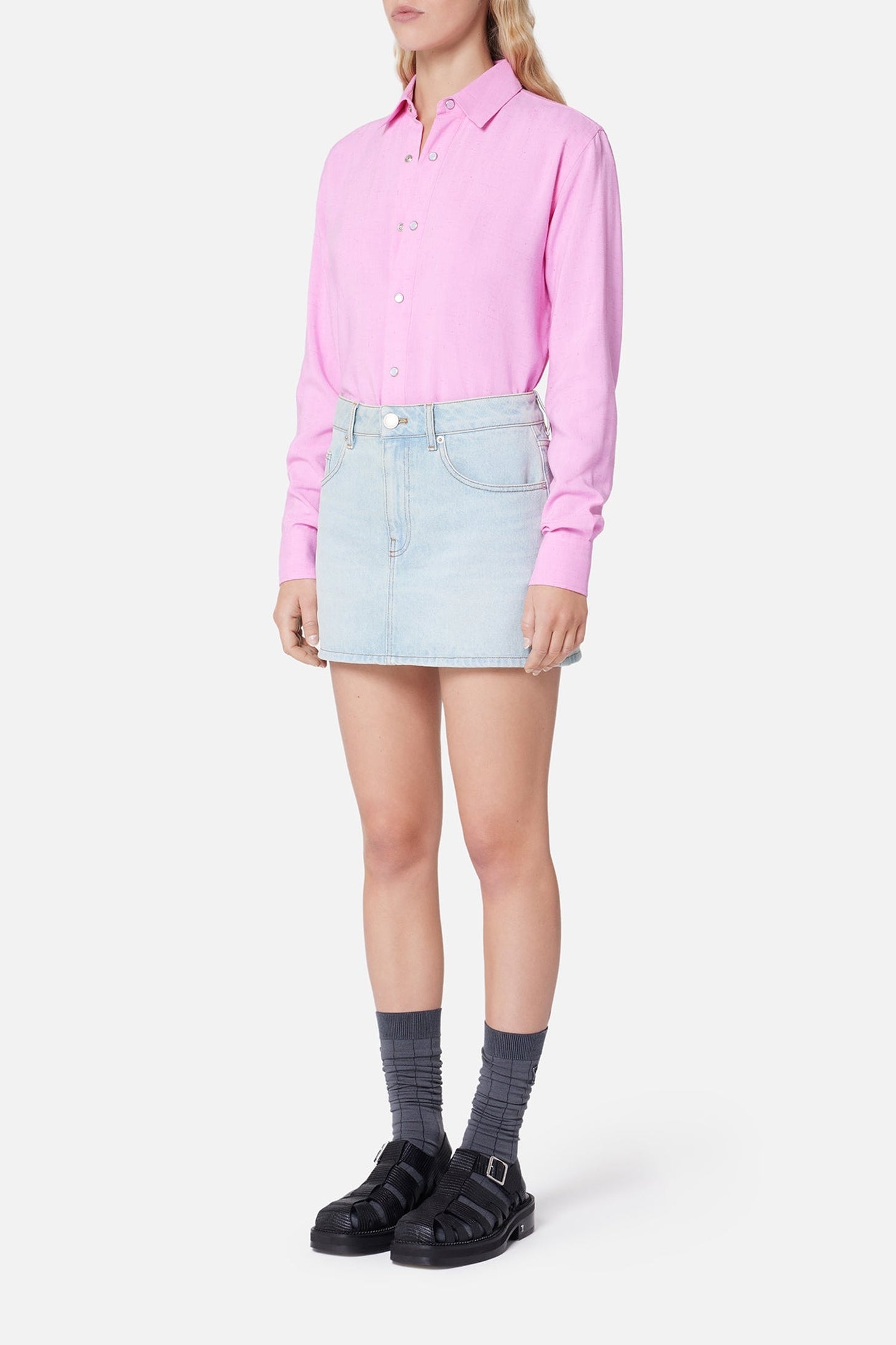 Button cuff shirt - Candy Pink