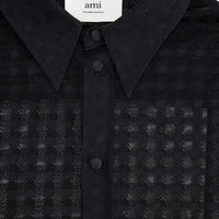 Chemise à motif vichy en dentelle - Black