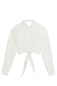 Short tie-dye shirt with open back - Natural White
