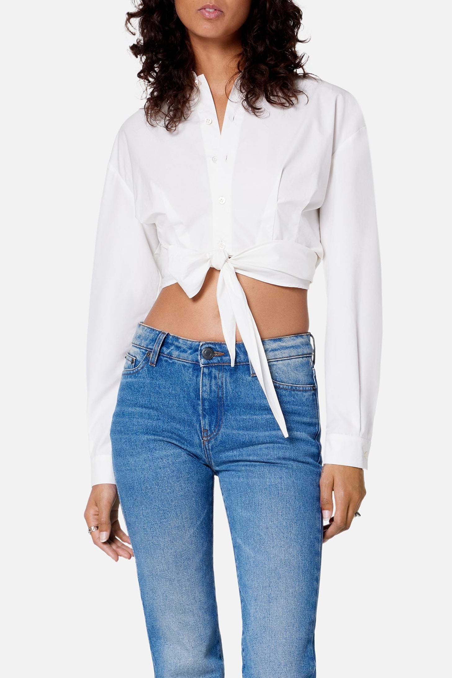 Short tie-dye shirt with open back - Natural White