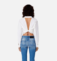 Short tie-dye shirt with open back - Natural White