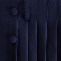 Jupe courte plissée en laine - Nautic Blue