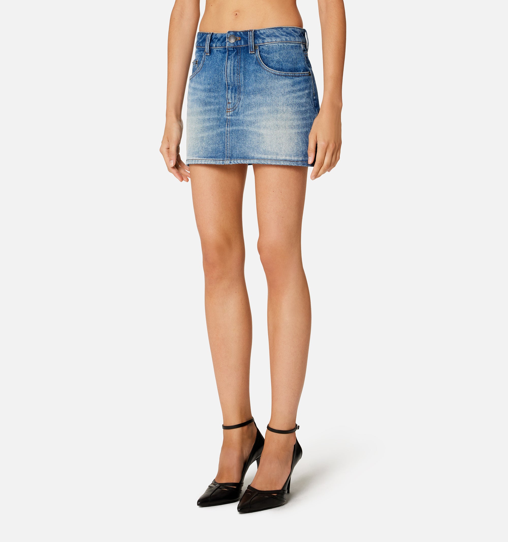 Short denim skirt - Used Blue