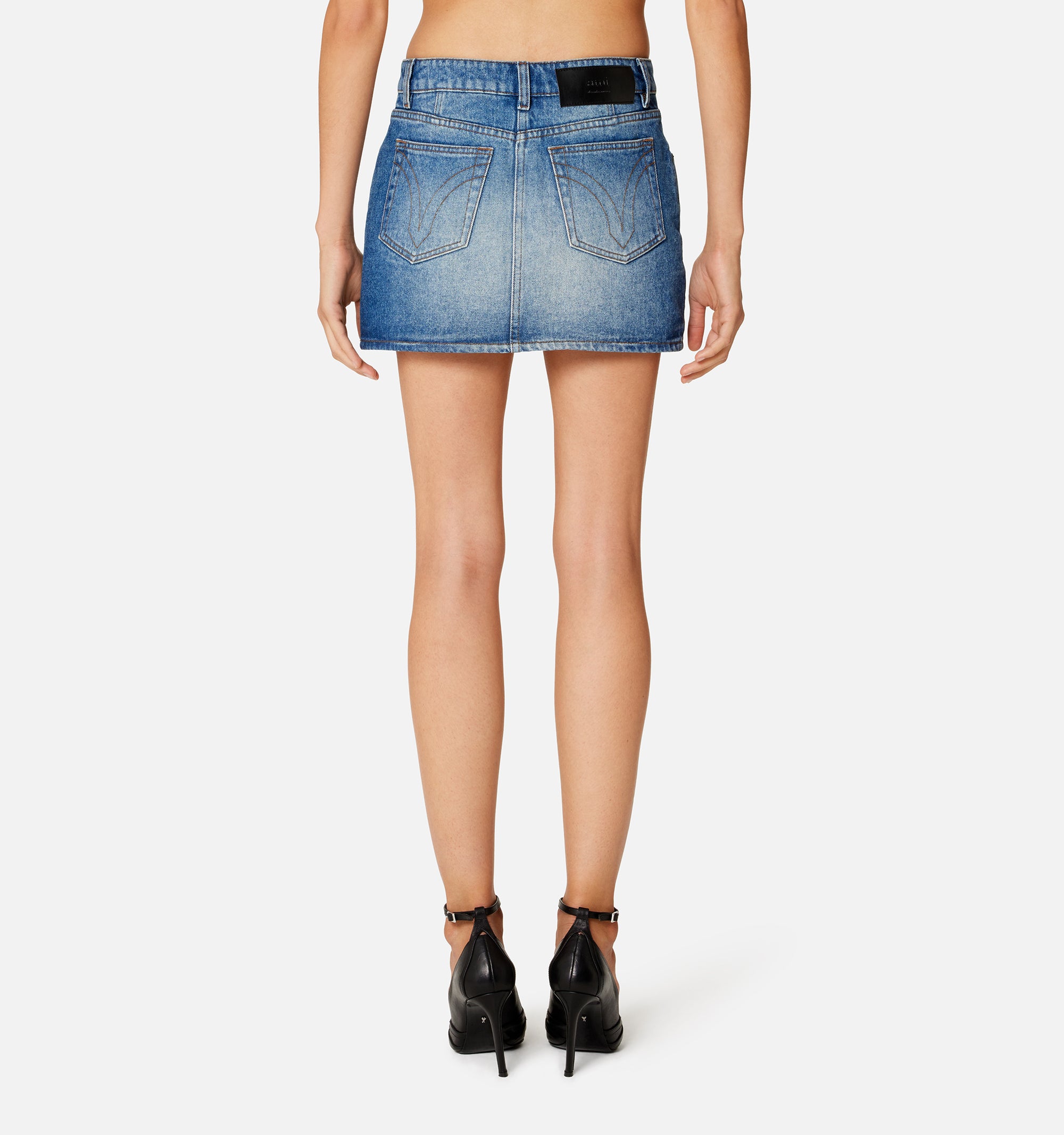 Short denim skirt - Used Blue