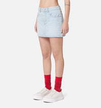 Jupe courte en denim - Bleached Blue