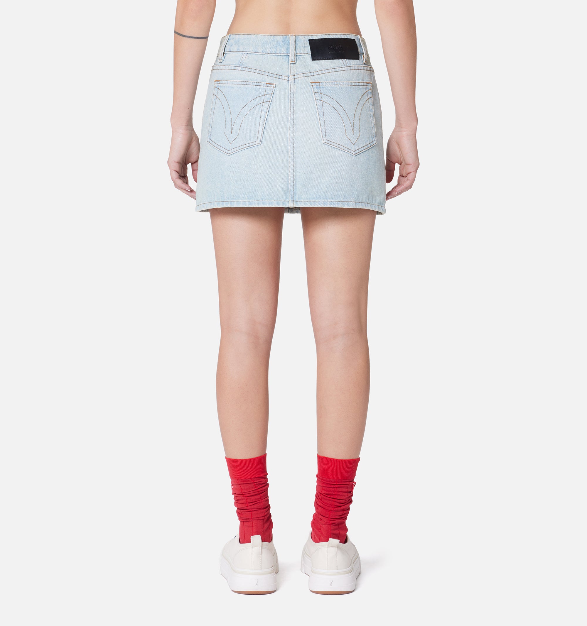 Jupe courte en denim - Bleached Blue