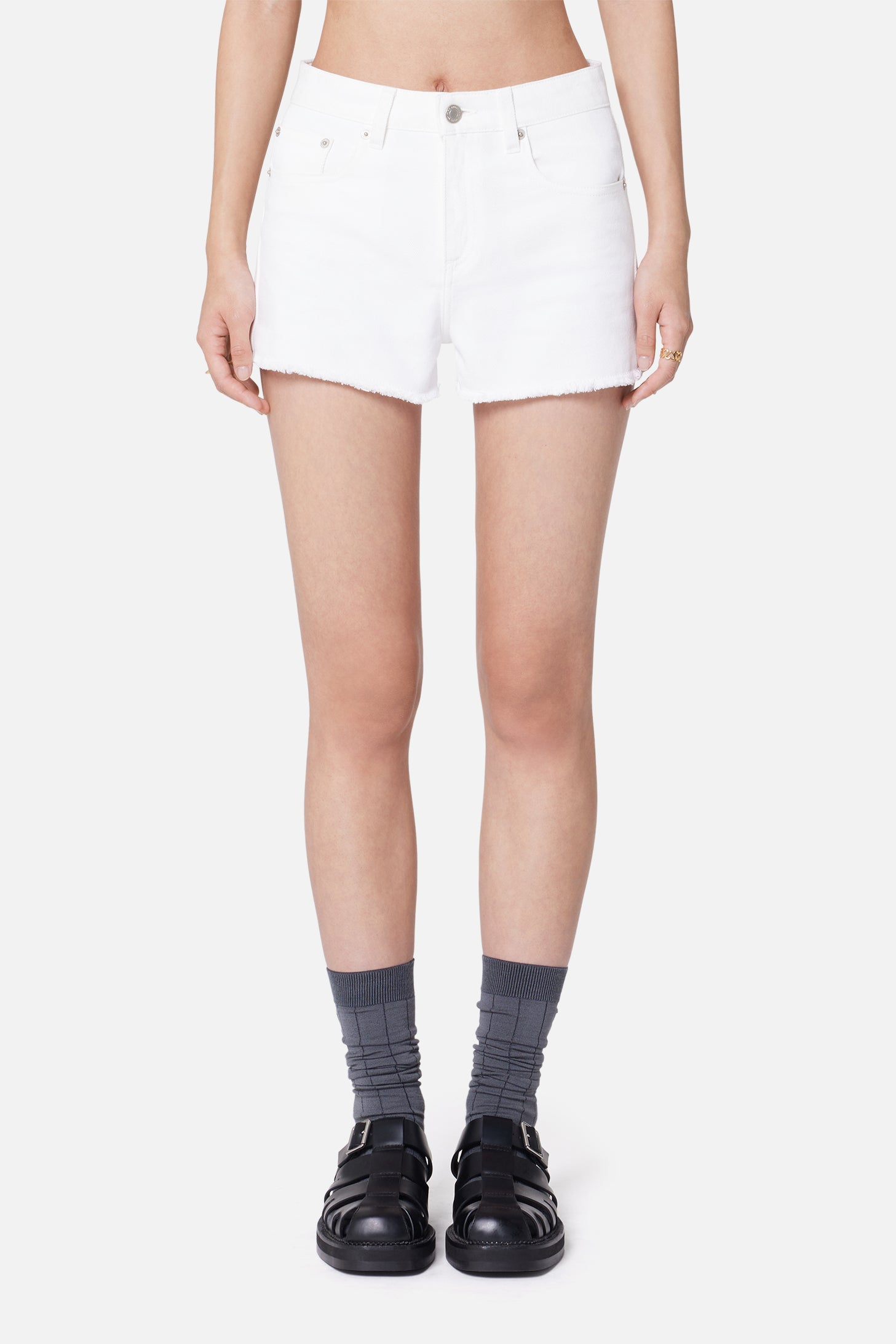 Pocket denim shorts - Natural White