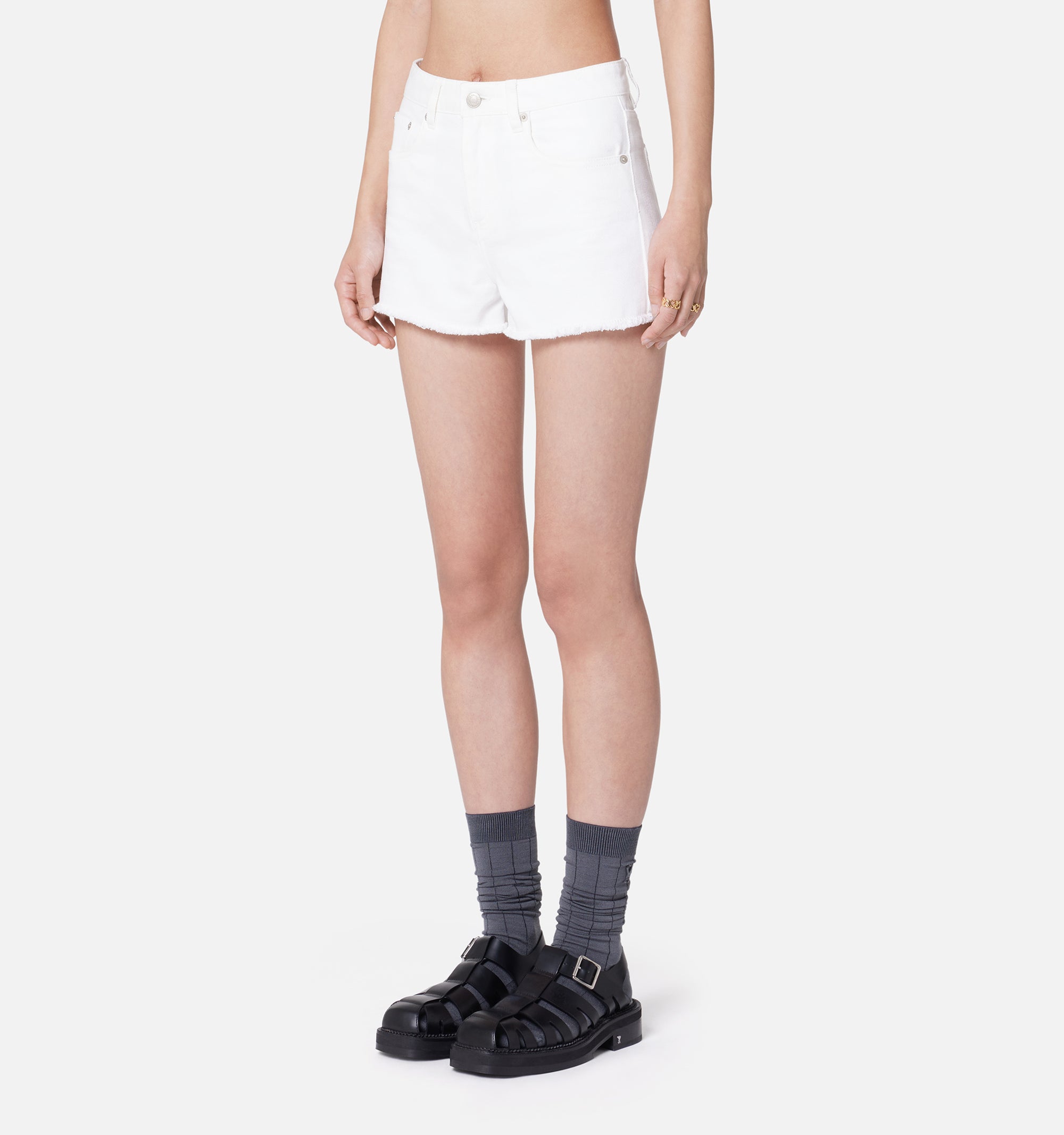Pocket denim shorts - Natural White