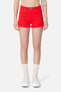 Short à poches en denim - Scarlet Red