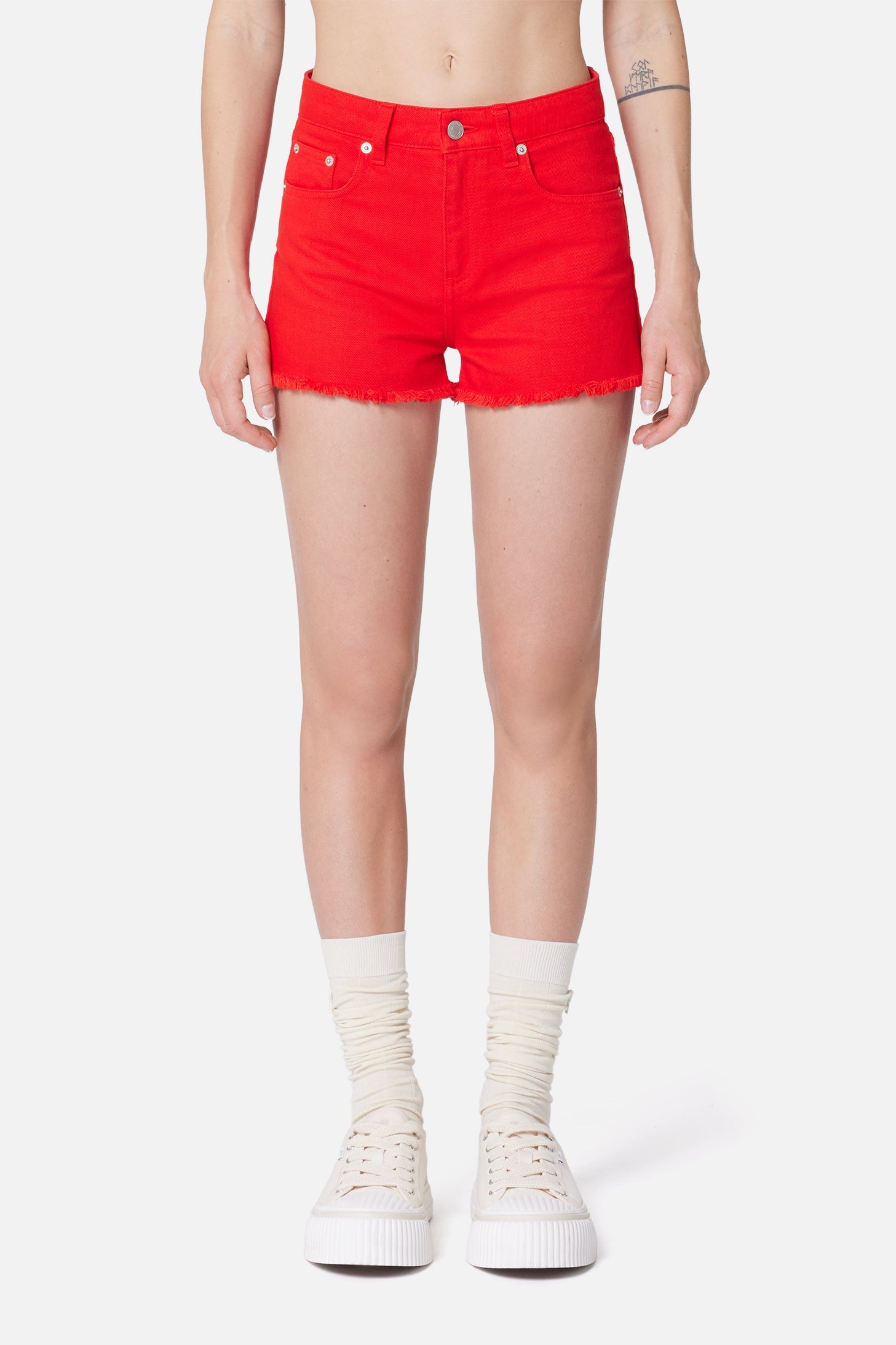 Short à poches en denim - Scarlet Red