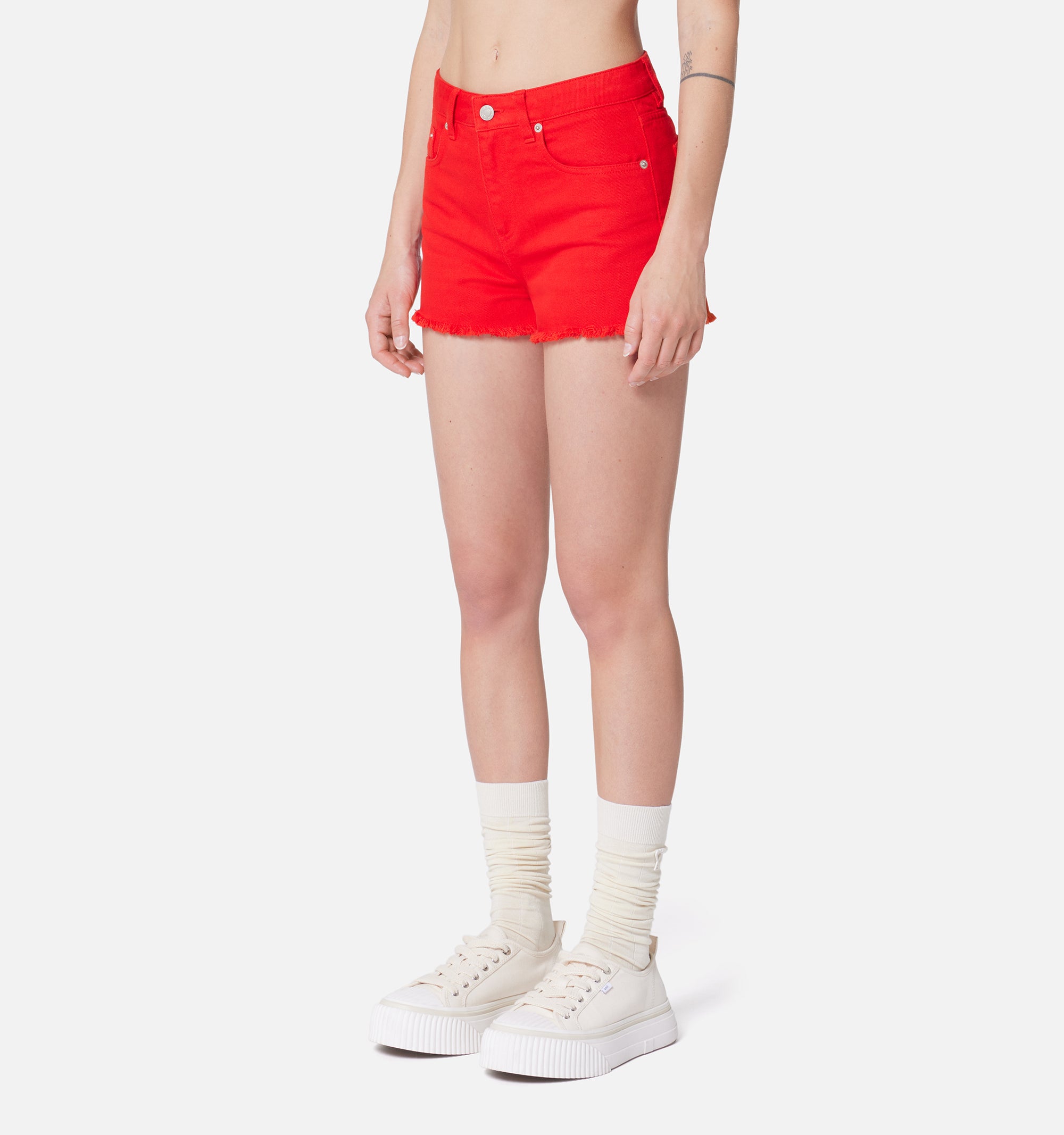 Short à poches en denim - Scarlet Red