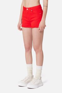 Short à poches en denim - Scarlet Red