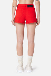 Short à poches en denim - Scarlet Red