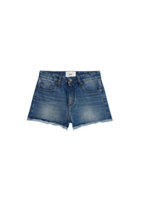 Denim frayed shorts - Used Blue