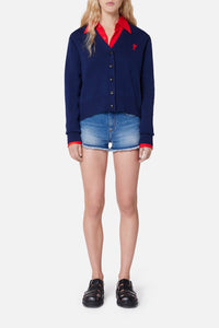 Denim frayed shorts - Used Blue