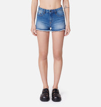 Denim frayed shorts - Used Blue