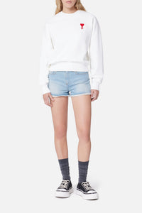 Short effiloché en denim - Bleached Blue