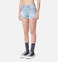 Short effiloché en denim - Bleached Blue
