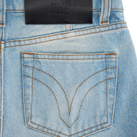 Short effiloché en denim - Bleached Blue