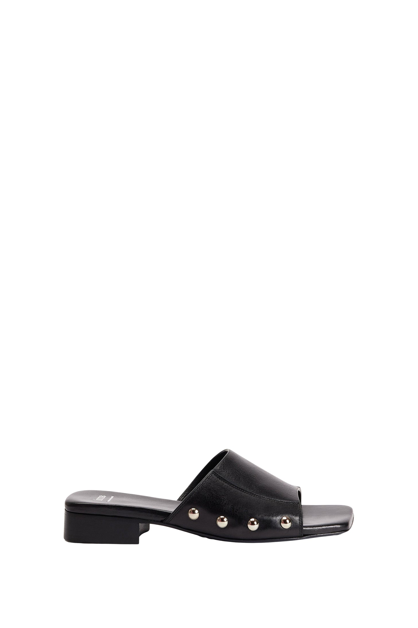 Studded leather mules - Black