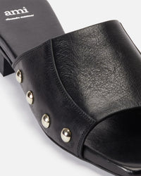 Studded leather mules - Black