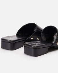 Studded leather mules - Black