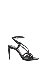 Sandales à talons avec boucle 90 en cuir - Black