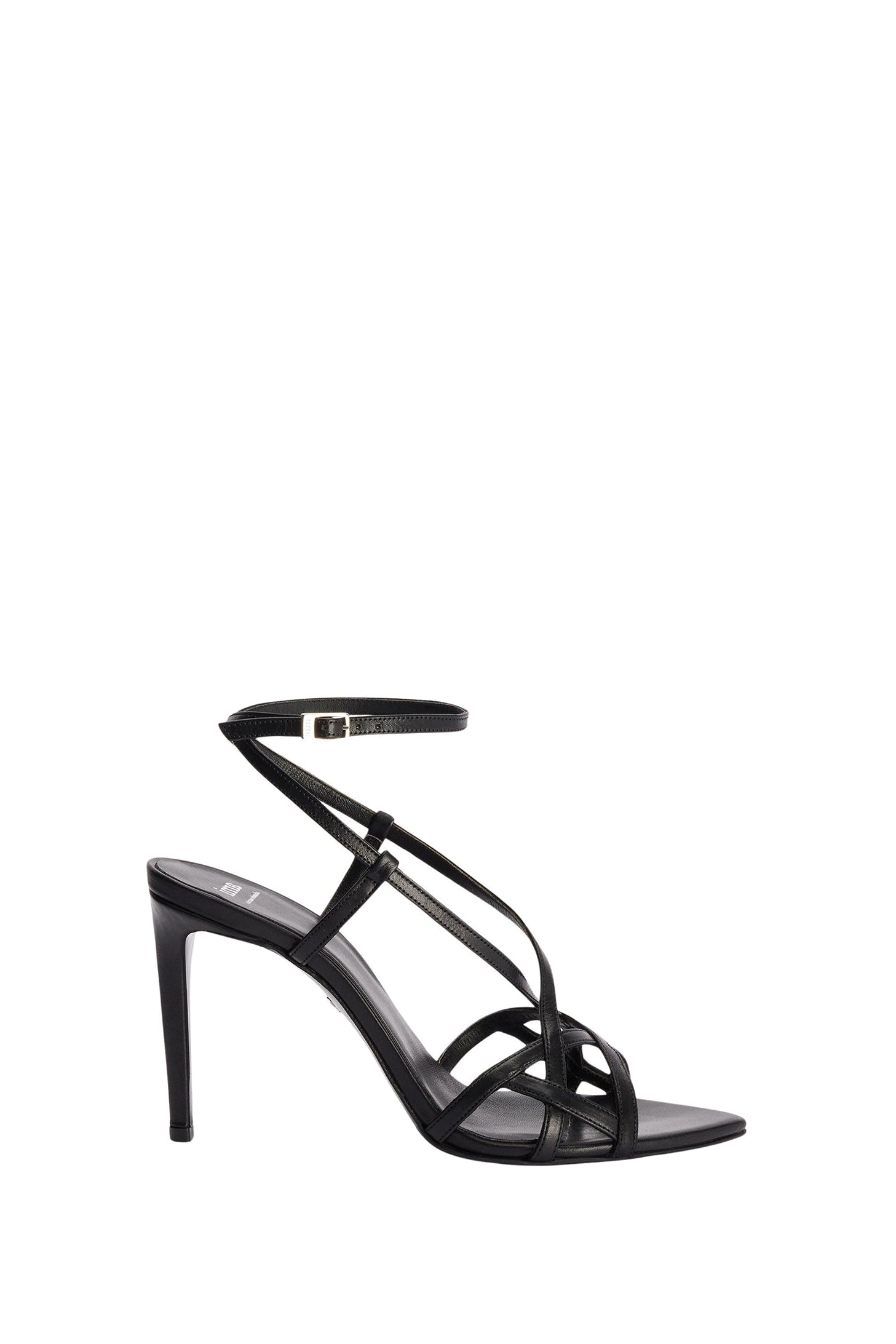 Sandales à talons avec boucle 90 en cuir - Black