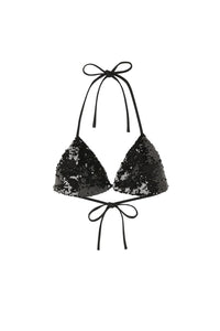 Brassière à sequins en laine - Black