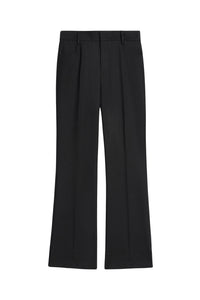 Pantalon evasé en laine mélangée - Black