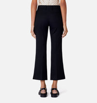 Pantalon evasé en laine mélangée - Black
