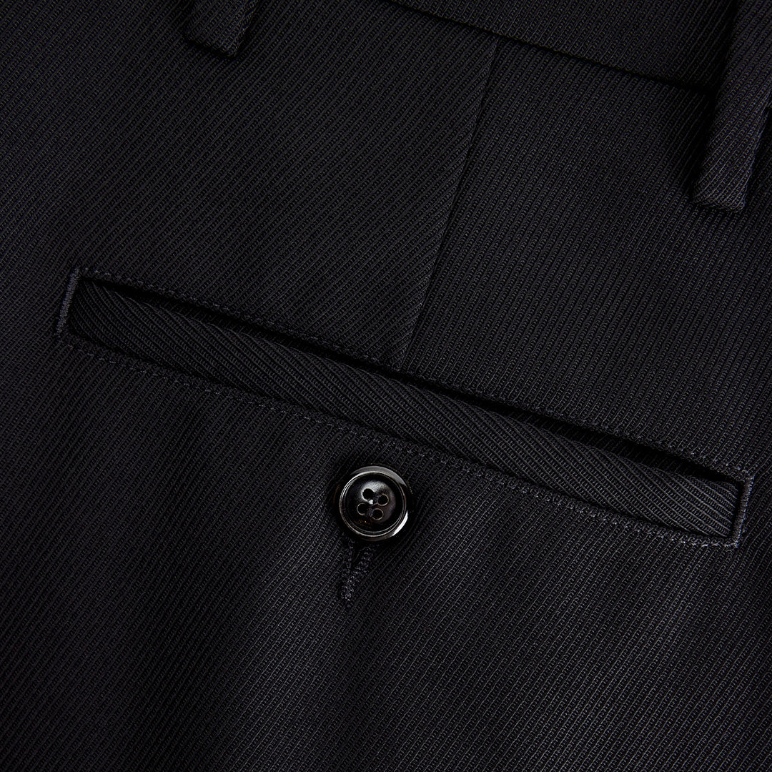 Pantalon coupe carotte en laine mélangée - Black