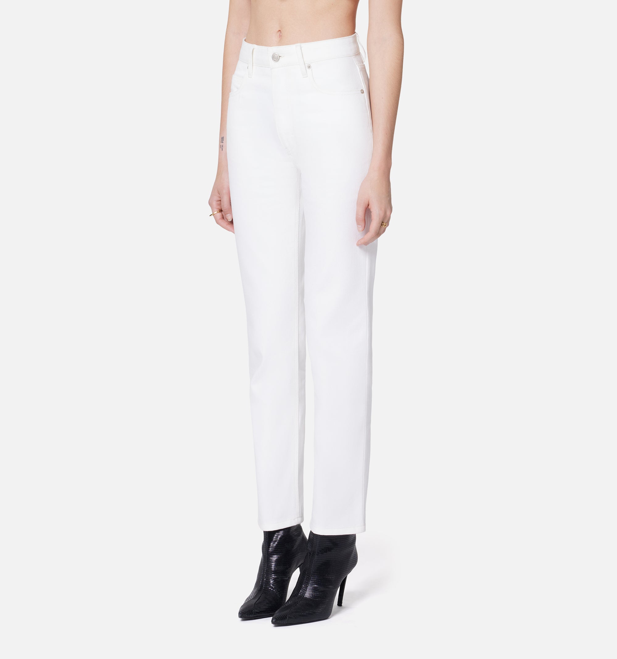 Pantalon droit à poches en denim - Natural White