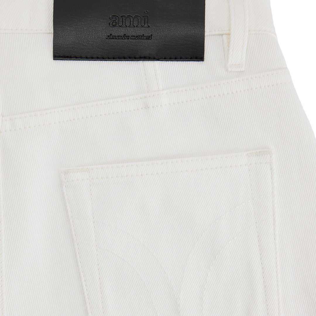 Pantalon droit à poches en denim - Natural White