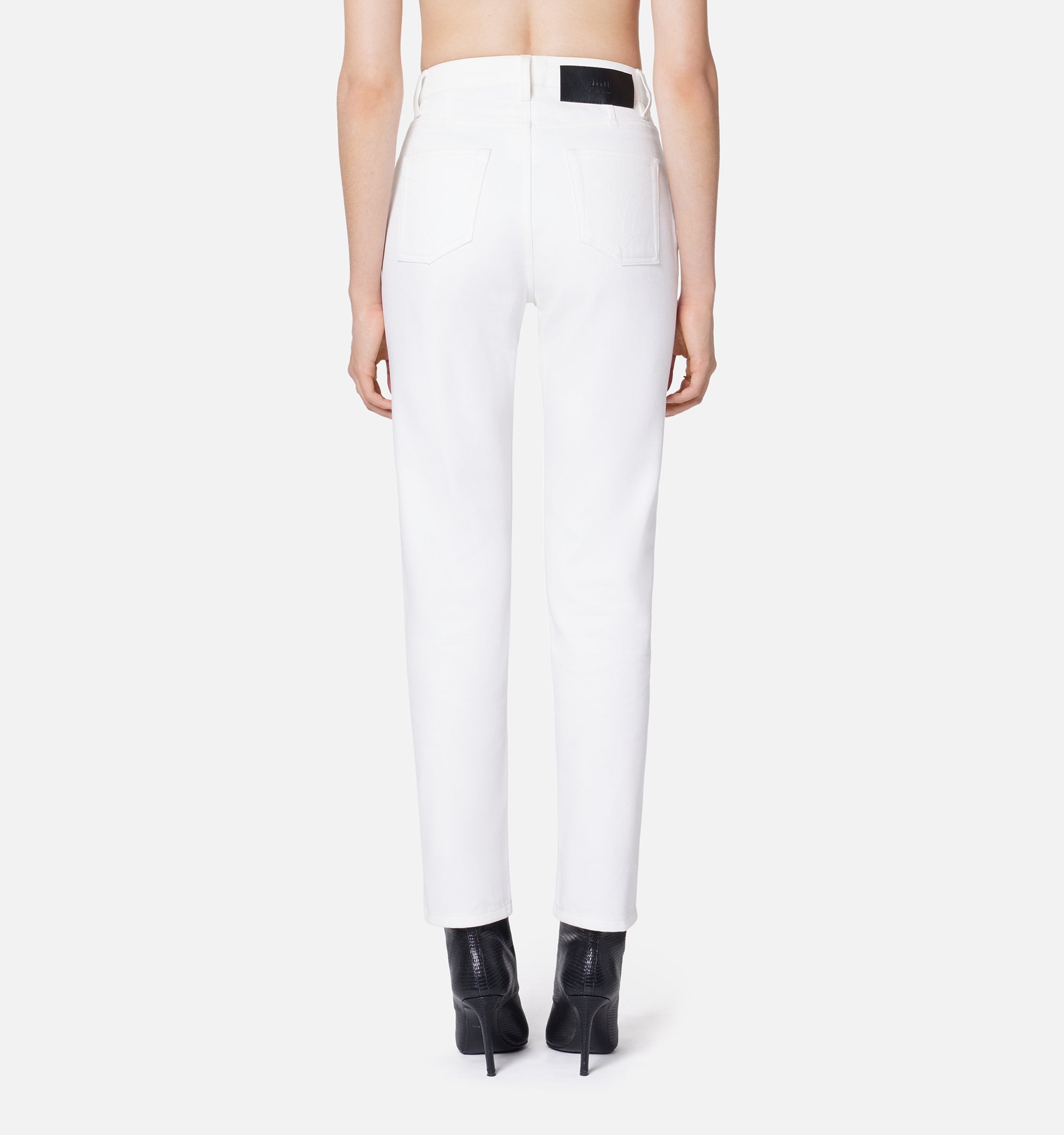 Pantalon droit à poches en denim - Natural White