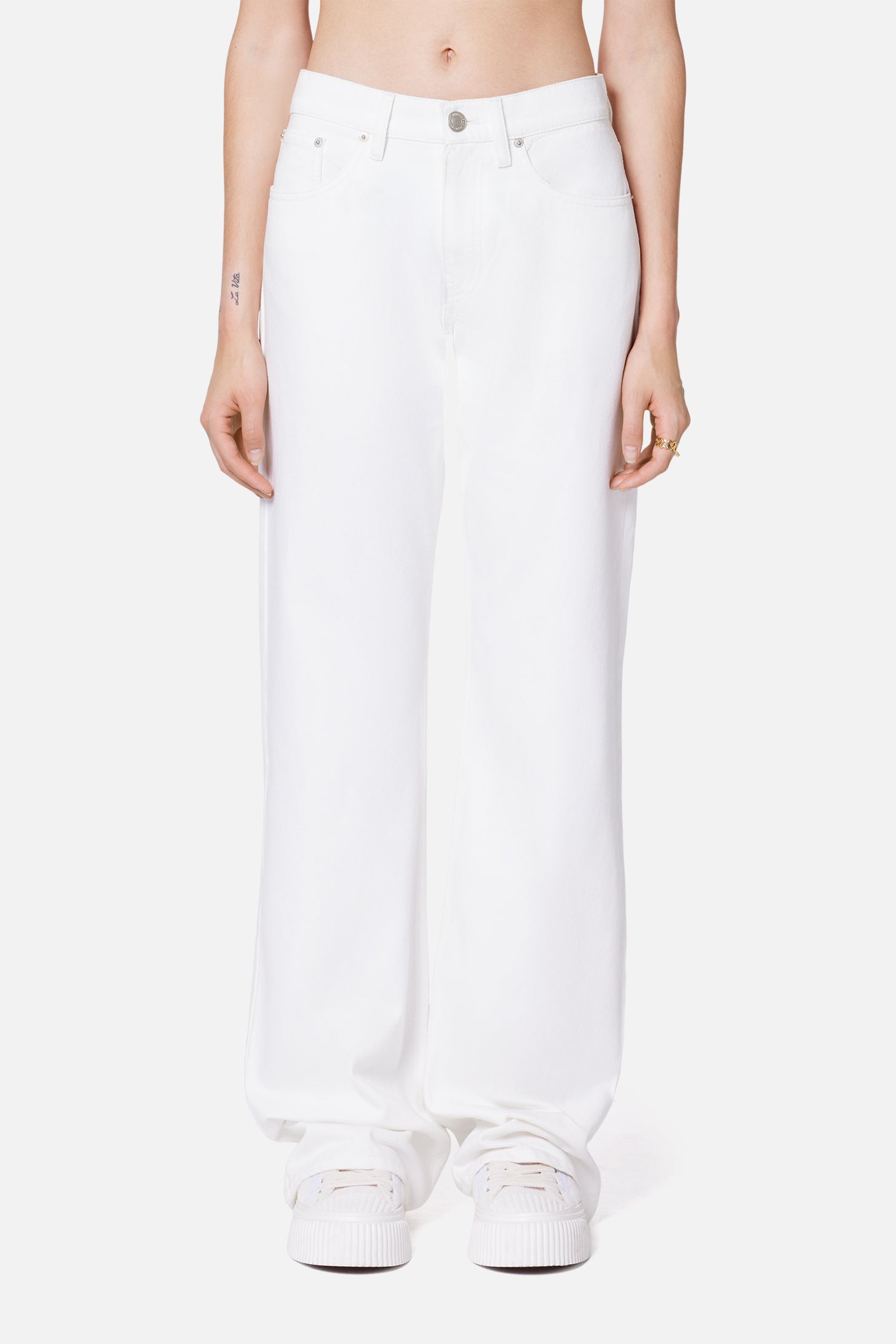 Pantalon boyfriend en denim - Natural White