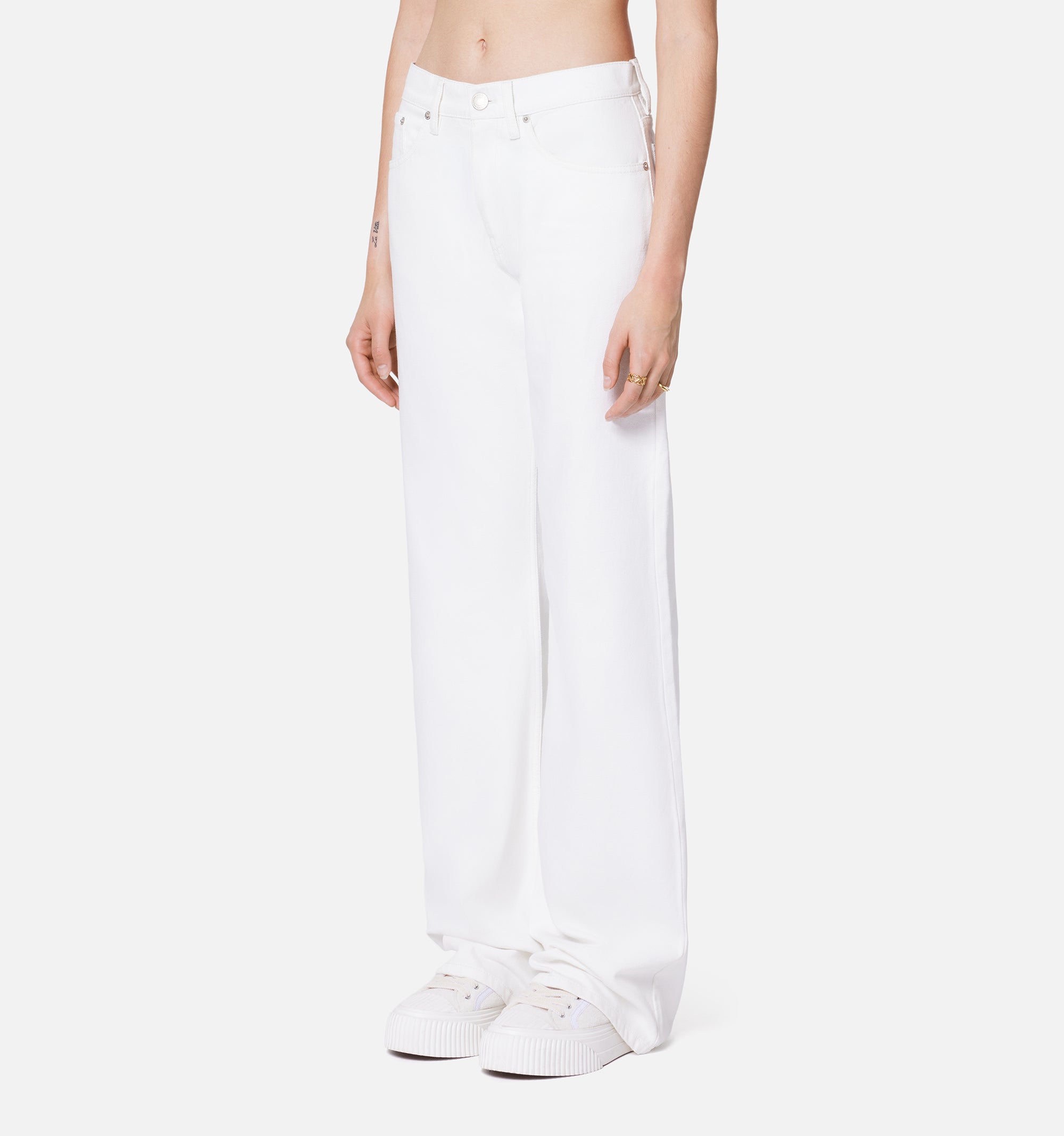 Pantalon boyfriend en denim - Natural White