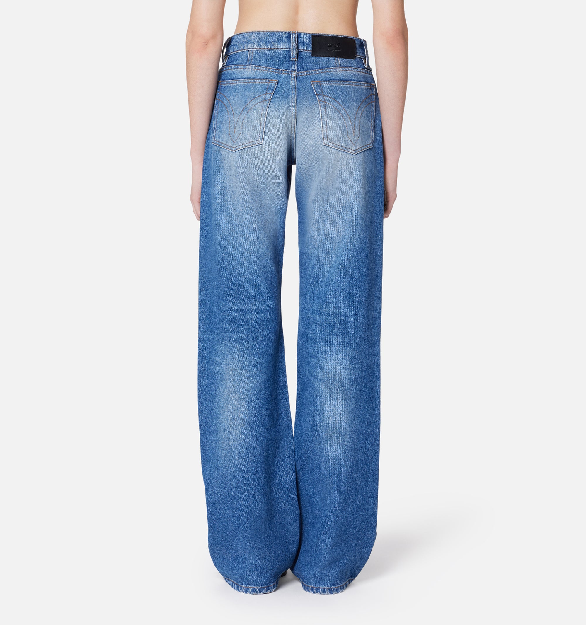Pantalon boyfriend en denim - Used Blue