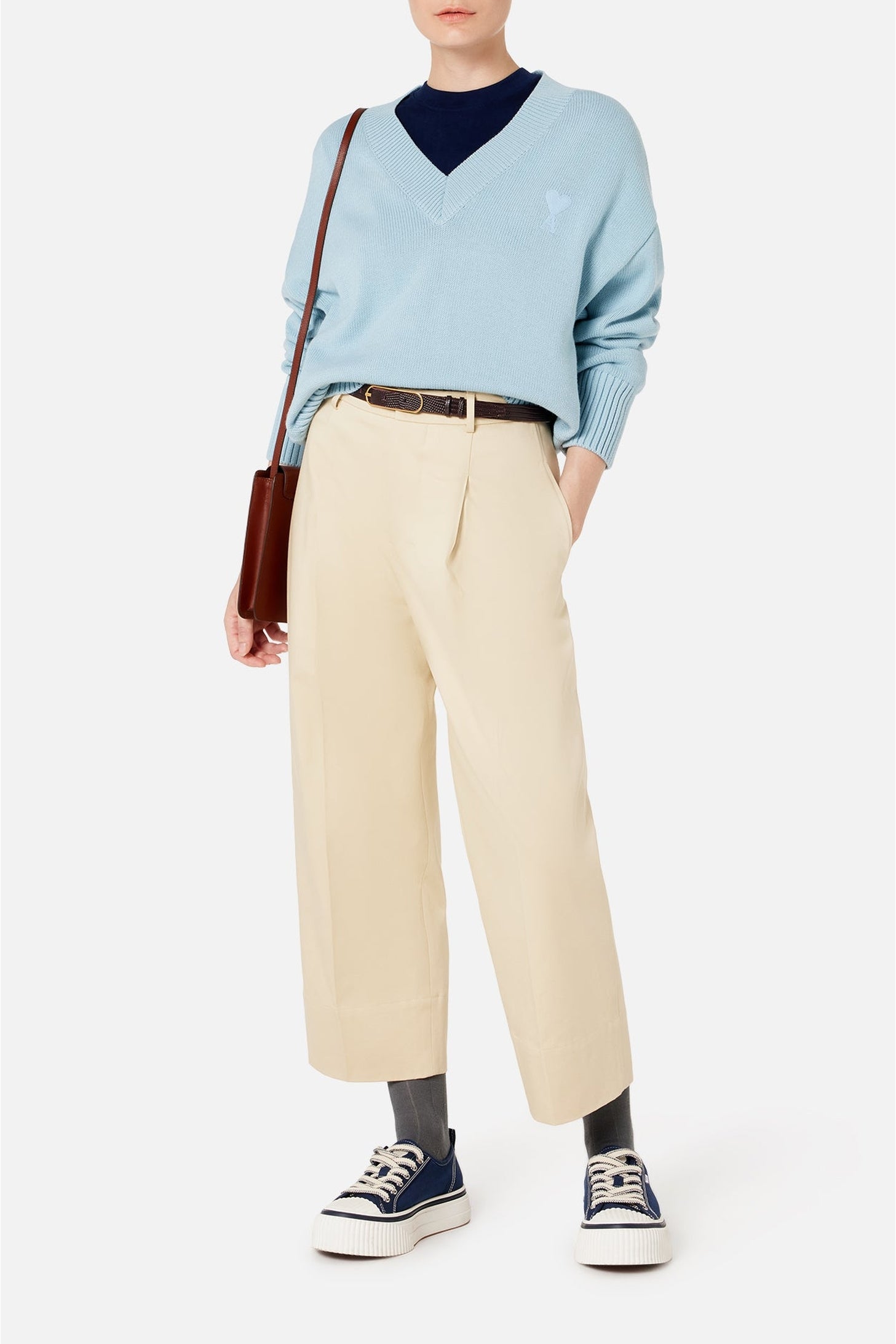 Pantalon coupe carotte large - Vanilla