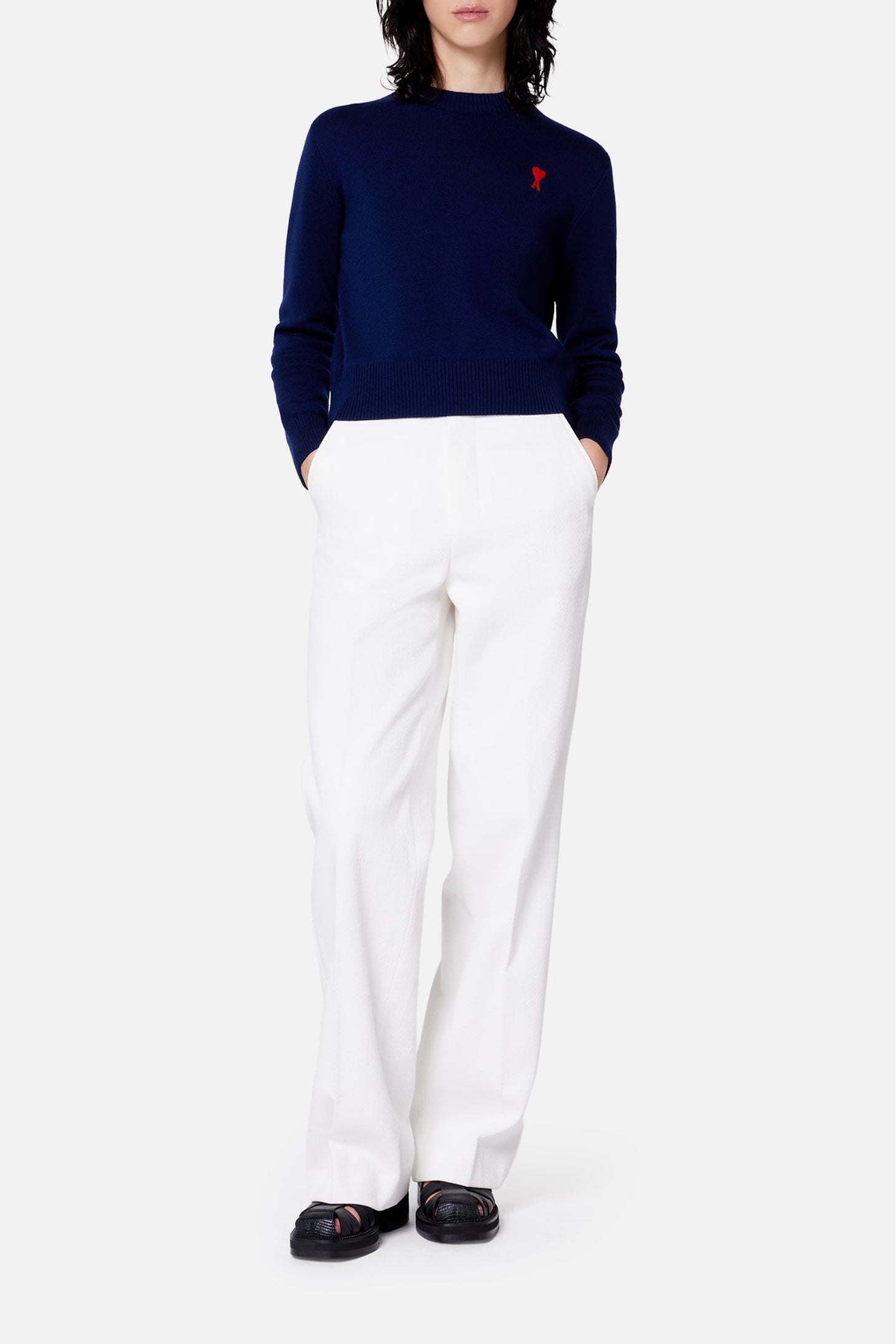 Pantalon droit à pinces - Natural White