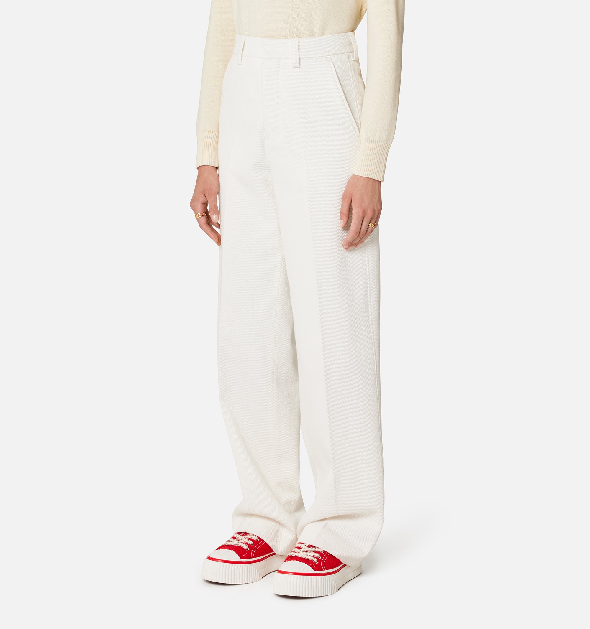Pantalon droit à pinces - Natural White