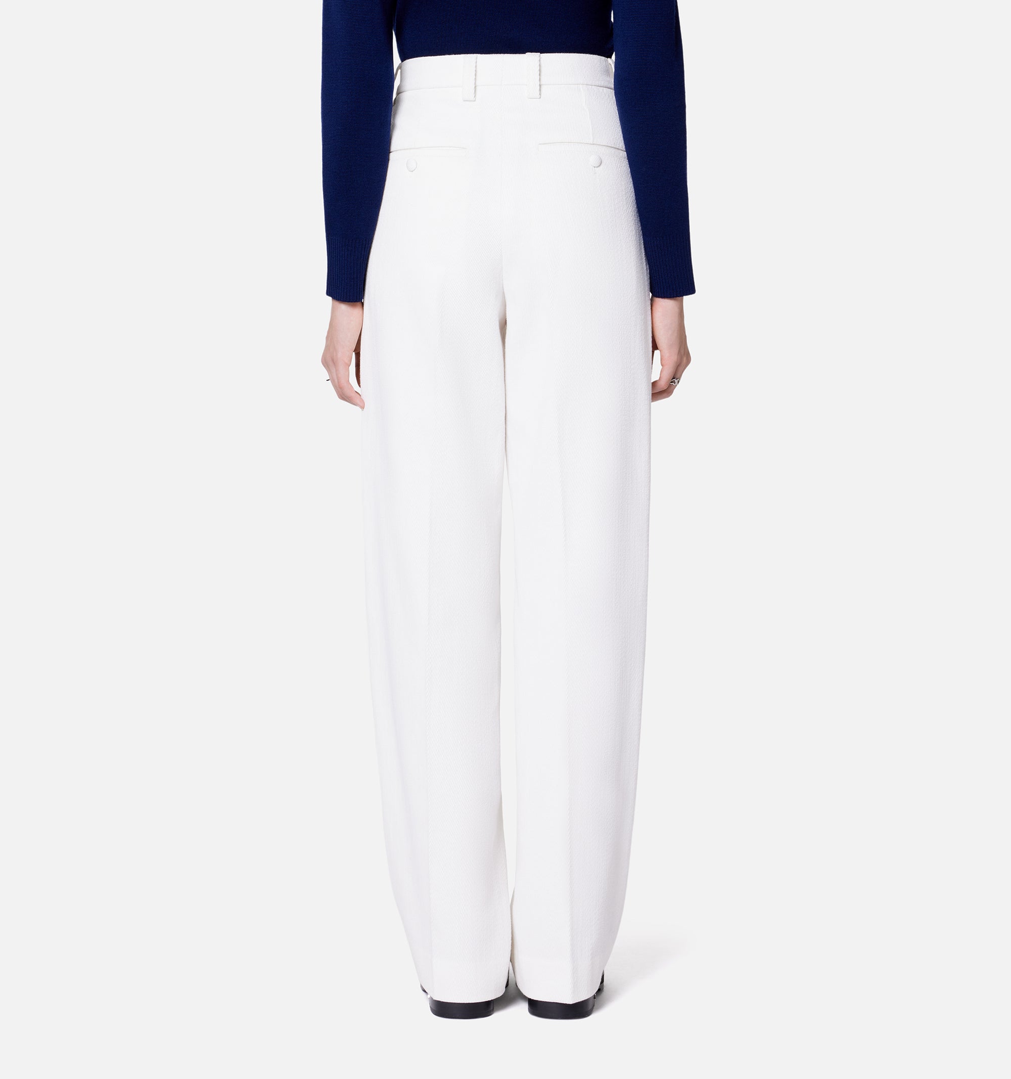 Pantalon droit à pinces - Natural White