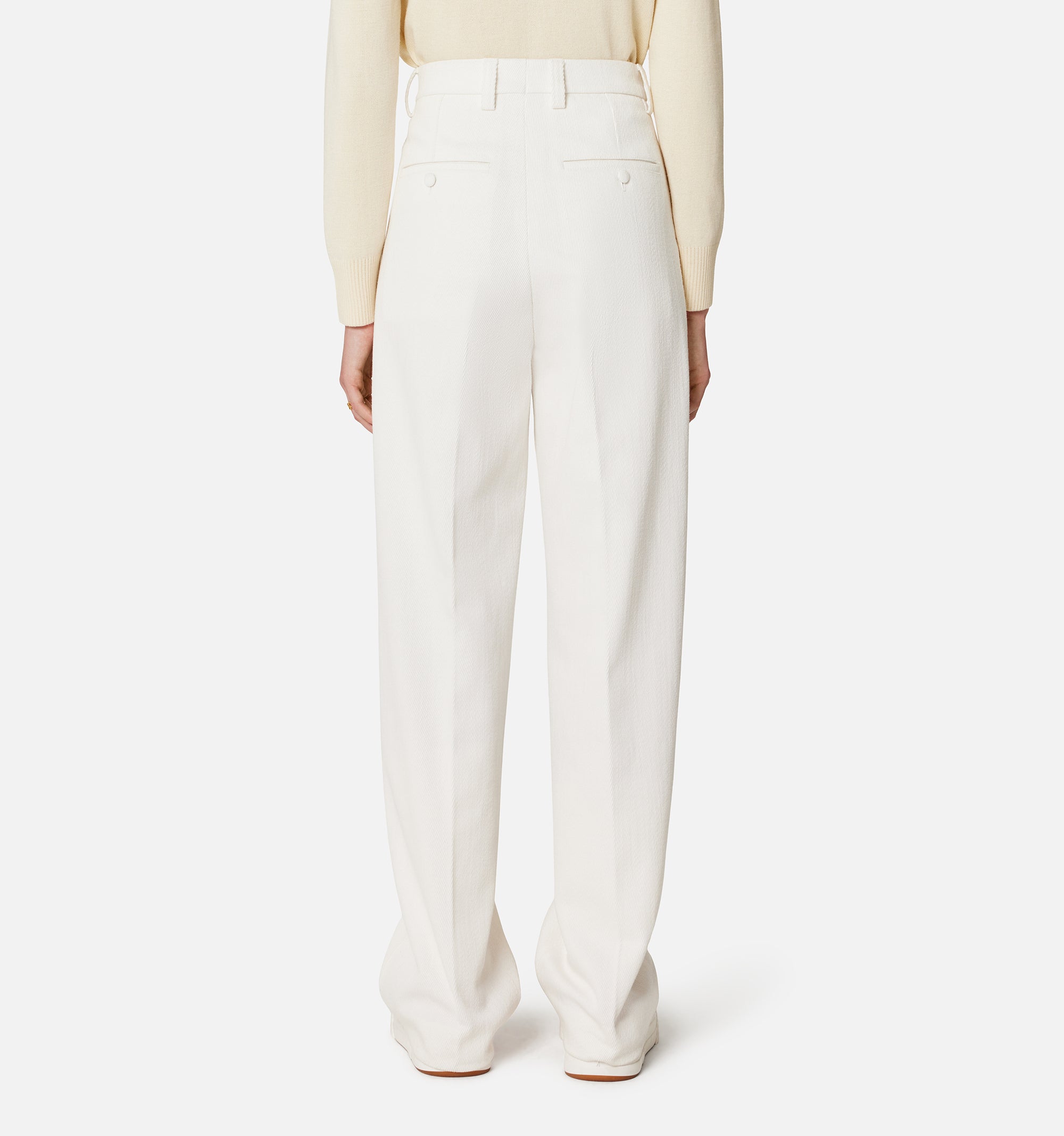 Pantalon droit à pinces - Natural White