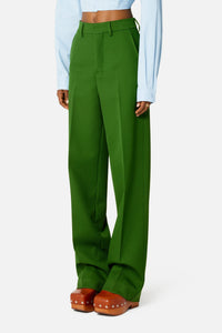 Pantalon large en laine - Evergreen