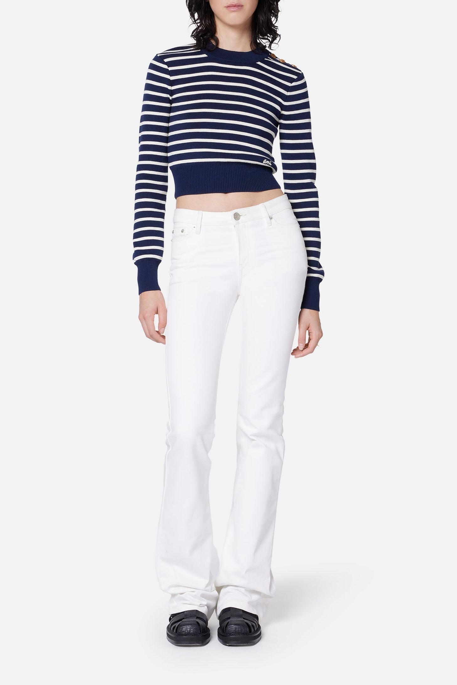 Pantalon bootcut en denim - Natural White